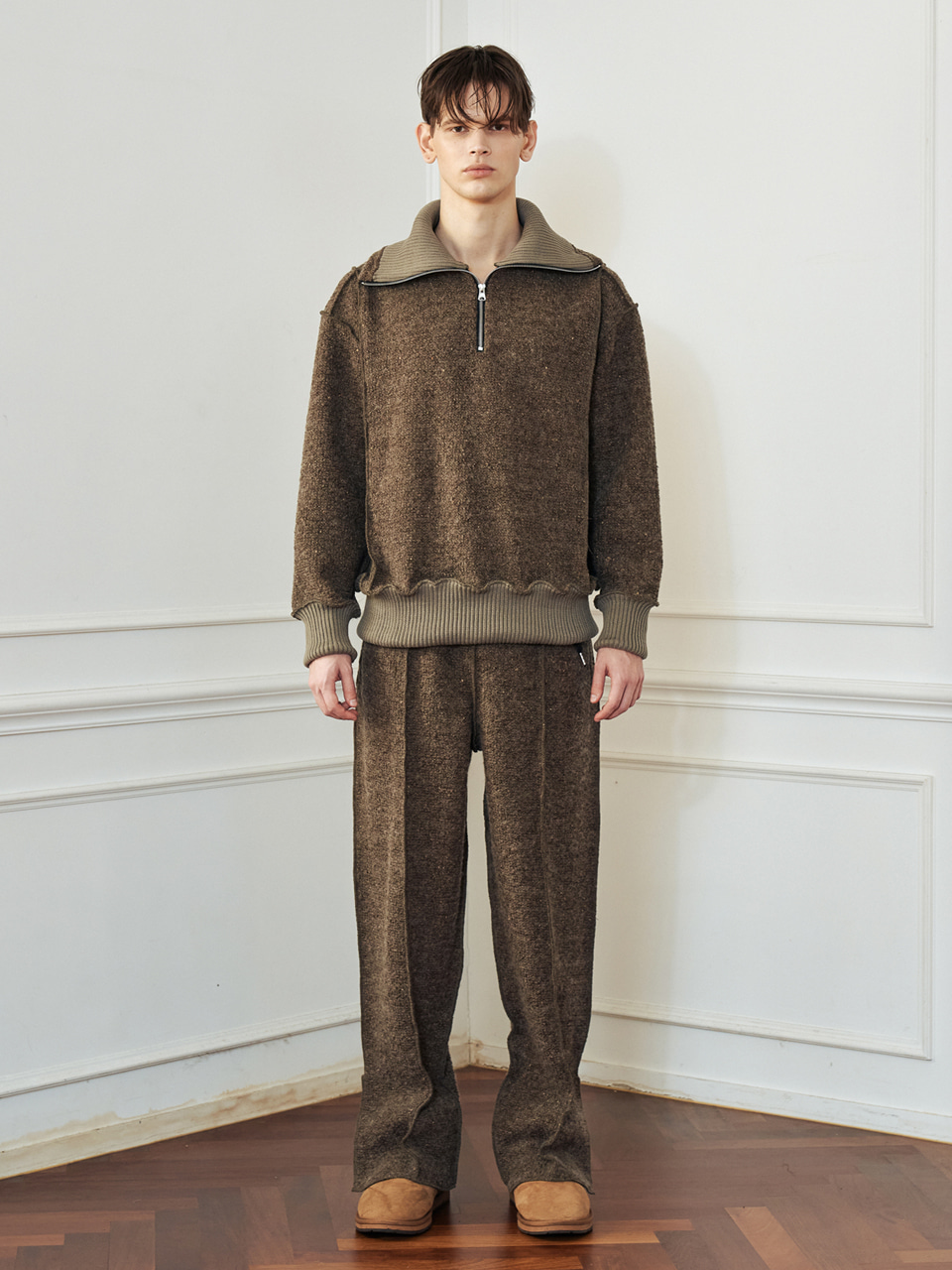 INSIDE-OUT WOOL KNIT PANTS_[BROWN]
