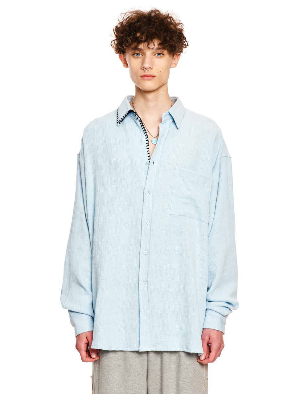 SMOCK OVERFIT SHIRTS_[S.BLUE]