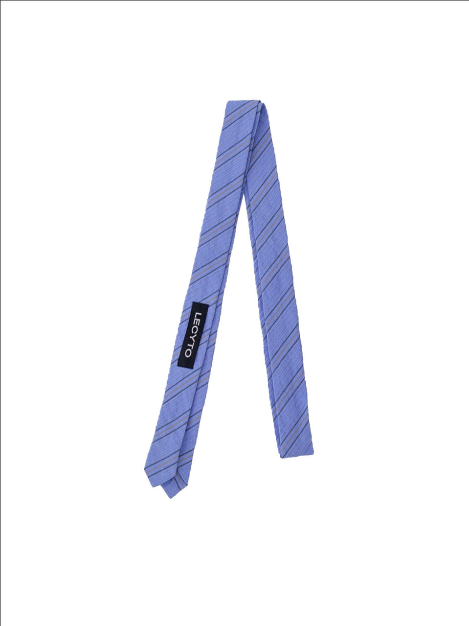 Stripe Logo Slim Tie_[Blue]